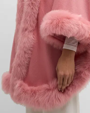 Gorski Cashmere Capelet with Lamb Shearling Trim | Thumbnail 5 Gorski Cashmere Capelet with Lamb Shearling Trim | Thumbnail 5