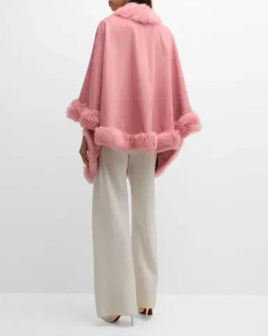 Gorski Cashmere Capelet with Lamb Shearling Trim | Thumbnail 6 Gorski Cashmere Capelet with Lamb Shearling Trim | Thumbnail 6