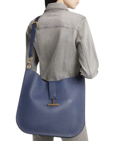 Tom Ford Tara Large Hobo Crossbody in Grained Leather | Thumbnail 1 Tom Ford Tara Large Hobo Crossbody in Grained Leather | Thumbnail 1