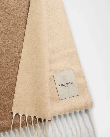 PIACENZA 1733 Men's Two-Tone Cashmere-Silk Scarf | Thumbnail 3 PIACENZA 1733 Men's Two-Tone Cashmere-Silk Scarf | Thumbnail 3