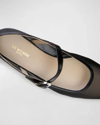 Le Monde Béryl Mesh Mary Jane Ballerina Flats | Thumbnail 2