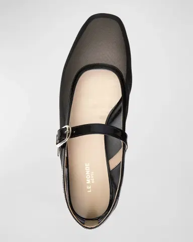 Le Monde Béryl Mesh Mary Jane Ballerina Flats | Thumbnail 3