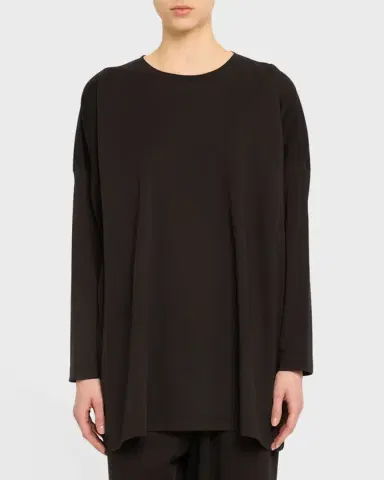 Eskandar Round Neck Long Sleeve Cotton T-Shirt | Thumbnail 2