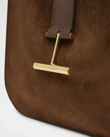 TOM FORD Tara Small Hobo Crossbody in Suede | Thumbnail 5