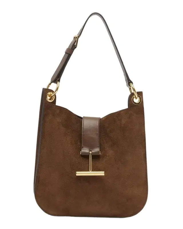 TOM FORD Tara Small Hobo Crossbody in Suede