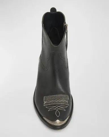 Golden Goose Young Leather Zip Cowboy Ankle Boots | Thumbnail 5