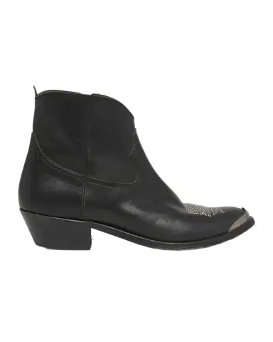 Golden Goose Young Leather Zip Cowboy Ankle Boots | Thumbnail 1