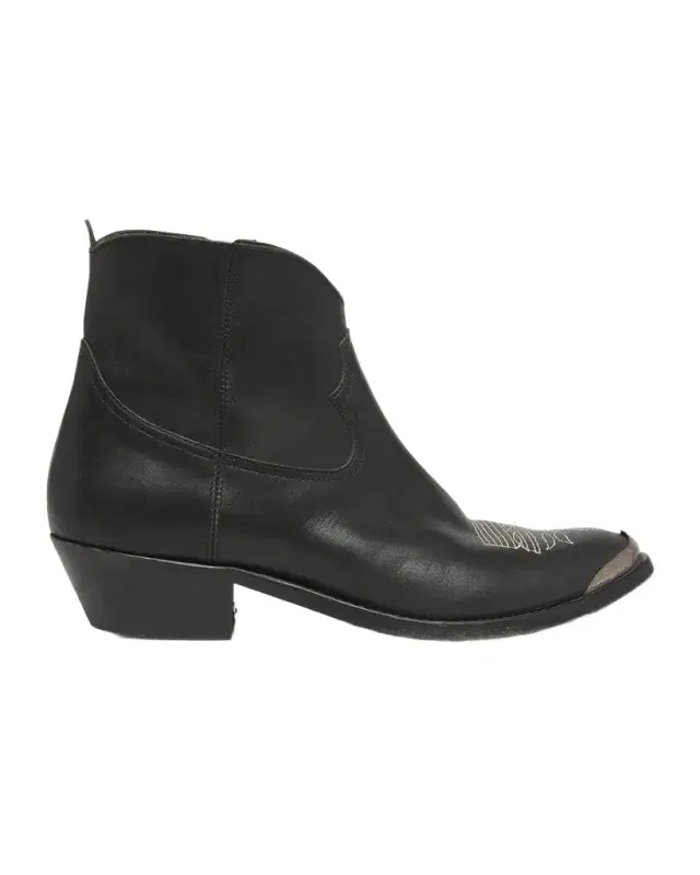 Golden Goose Young Leather Zip Cowboy Ankle Boots