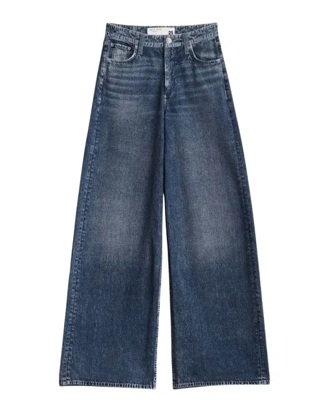 rag & bone rb Miramar Sofie Cotton-Terry Wide-Leg Jeans