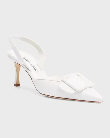 Manolo Blahnik Maysli Leather Buckle Halter Pumps | Thumbnail 3 Manolo Blahnik Maysli Leather Buckle Halter Pumps | Thumbnail 3