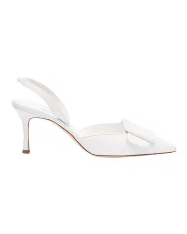 Manolo Blahnik Maysli Leather Buckle Halter Pumps | Thumbnail 1 Manolo Blahnik Maysli Leather Buckle Halter Pumps | Thumbnail 1