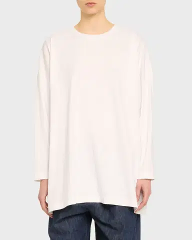 Eskandar Round Neck Long Sleeve Cotton T-Shirt | Thumbnail 2 Eskandar Round Neck Long Sleeve Cotton T-Shirt | Thumbnail 2