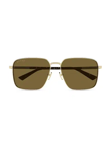Gucci Women's Subtle Web 60MM Square Sunglasses - Gold Black | Thumbnail 2 Gucci Women's Subtle Web 60MM Square Sunglasses - Gold Black | Thumbnail 2