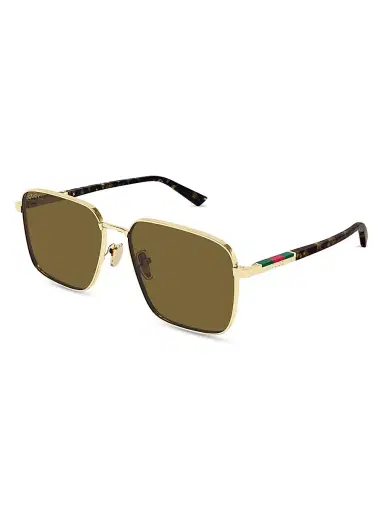 Gucci Women's Subtle Web 60MM Square Sunglasses - Gold Black | Thumbnail 1 Gucci Women's Subtle Web 60MM Square Sunglasses - Gold Black | Thumbnail 1