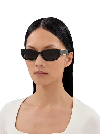 Bottega Veneta Women's Dash Ribbon 53MM Rectangular Sunglasses - Black | Thumbnail 2