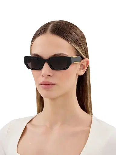 Bottega Veneta Women's Dash Ribbon 53MM Rectangular Sunglasses - Black | Thumbnail 3