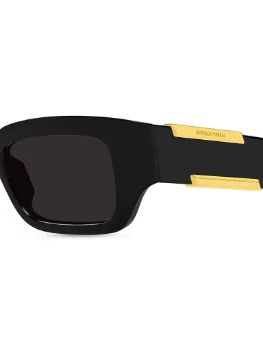 Bottega Veneta Women's Dash Ribbon 53MM Rectangular Sunglasses - Black | Thumbnail 5