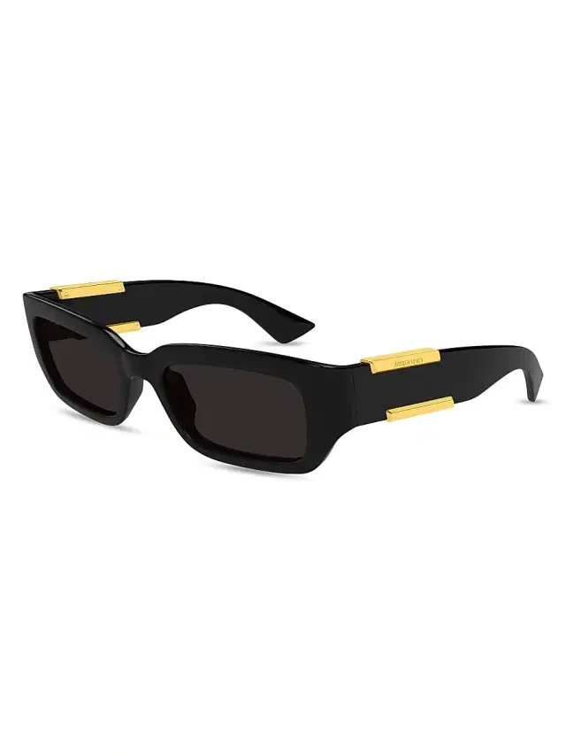 Bottega Veneta Women's Dash Ribbon 53MM Rectangular Sunglasses - Black