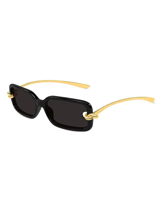 Bottega Veneta Women's Knot 56MM Rectangular Sunglasses - Gold Black