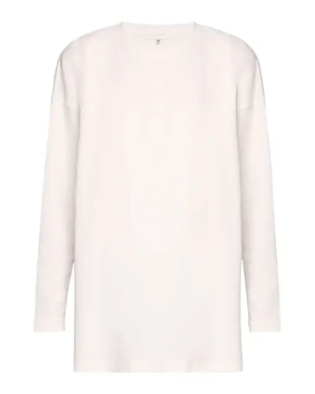 Side Panelled Round Neck Long Sleeve T-Shirt (Mid Plus Length)