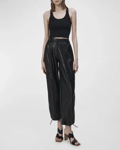 Simkhai Luxe Vegan Leather Cargo Pants | Thumbnail 2