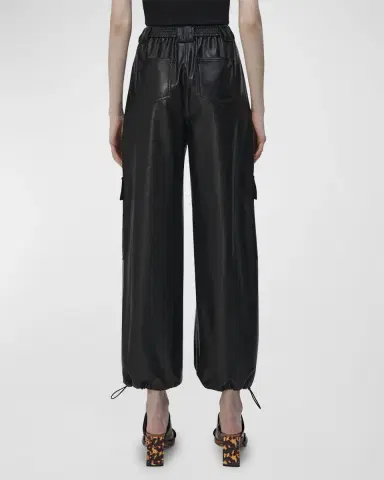 Simkhai Luxe Vegan Leather Cargo Pants | Thumbnail 3