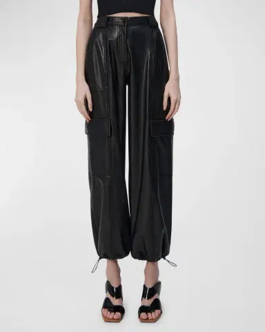 Simkhai Luxe Vegan Leather Cargo Pants | Thumbnail 4