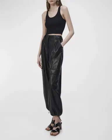 Simkhai Luxe Vegan Leather Cargo Pants | Thumbnail 7