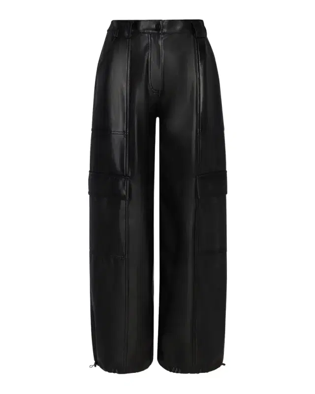SIMKHAI Luxe Vegan Leather Cargo Pants