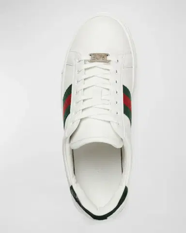 Gucci Ace Leather Web Low-Top Sneakers | Thumbnail 4