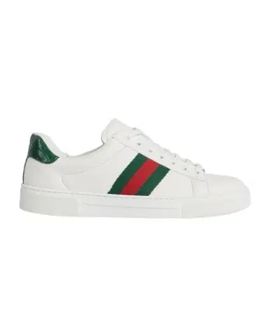 Gucci Ace Leather Web Low-Top Sneakers | Thumbnail 1