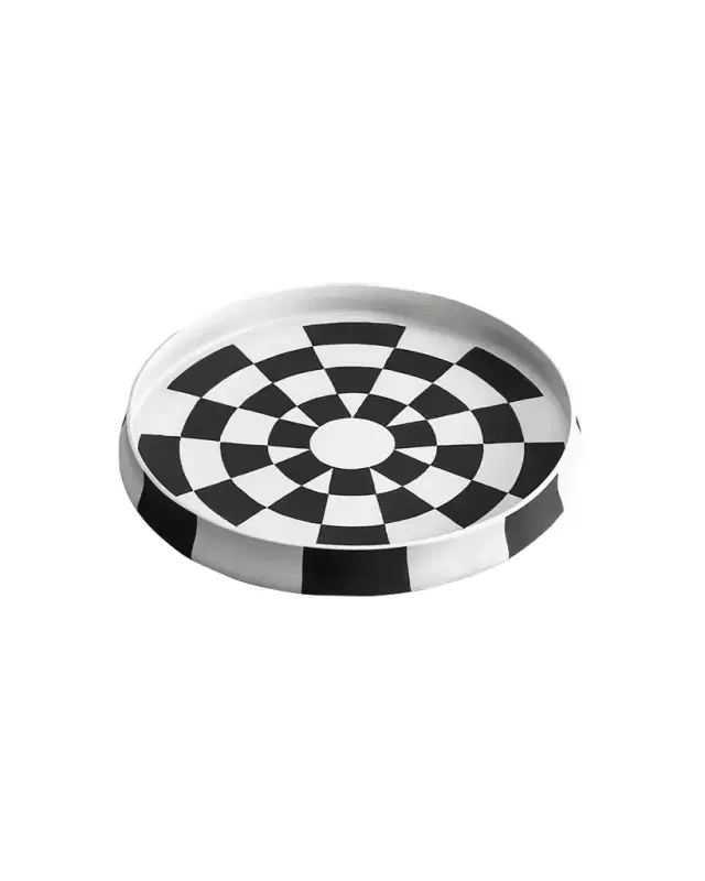 L 'Objet Large Damier Round Platter
