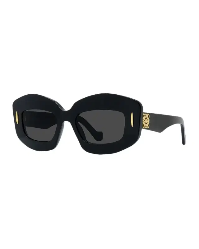 Loewe Men 's Anagram Acetate-Nylon Rectangle Sunglasses