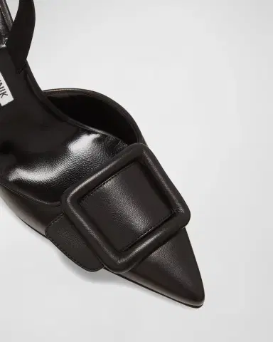 Manolo Blahnik Maysli Leather Buckle Halter Pumps | Thumbnail 3 Manolo Blahnik Maysli Leather Buckle Halter Pumps | Thumbnail 3