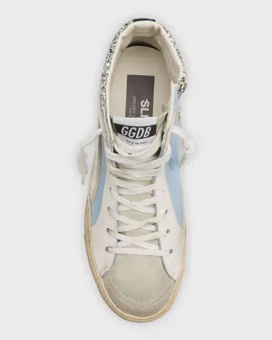 Golden Goose Slide Mid-Top Glitter Leather Sneakers | Thumbnail 6 Golden Goose Slide Mid-Top Glitter Leather Sneakers | Thumbnail 6