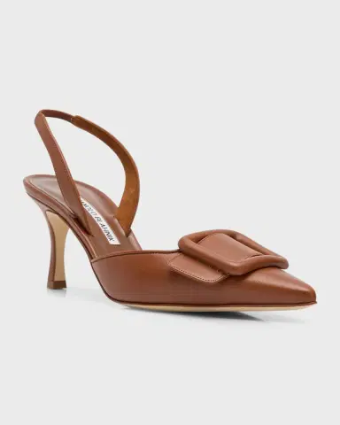 Manolo Blahnik Maysli Leather Buckle Halter Pumps | Thumbnail 3 Manolo Blahnik Maysli Leather Buckle Halter Pumps | Thumbnail 3