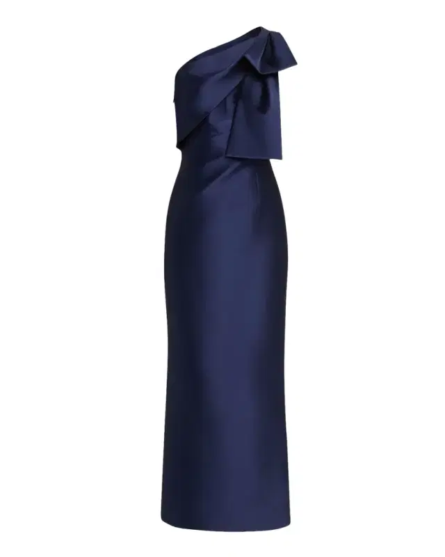 Sachin & Babi Bonnie One-Shoulder Bow Column Gown