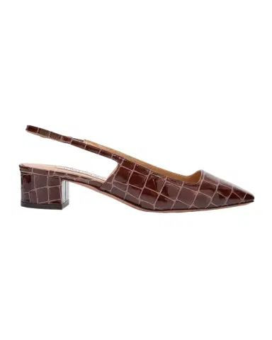 Aquazzura Ginza Croco Slingback Ballerina Pumps | Thumbnail 1 Aquazzura Ginza Croco Slingback Ballerina Pumps | Thumbnail 1