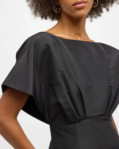 Carolina Herrera Silk Column Gown with Fan Bodice | Thumbnail 6