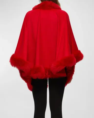 Gorski Cashmere Capelet with Lamb Shearling Trim | Thumbnail 2 Gorski Cashmere Capelet with Lamb Shearling Trim | Thumbnail 2