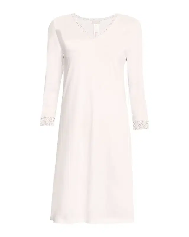 Hanro Moments Lace-Trim Cotton Nightgown