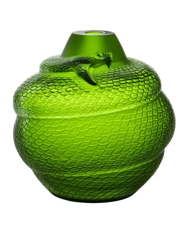 Lalique Serpent Vase, 10"