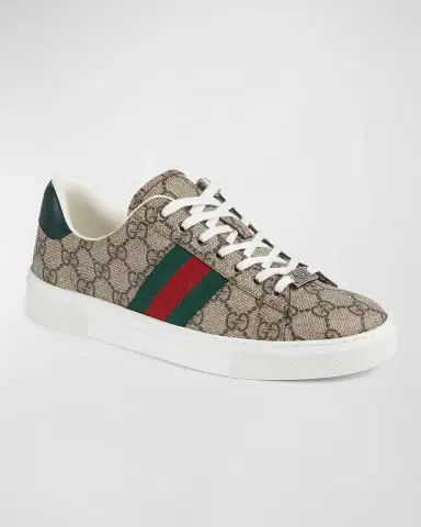 Gucci Ace Monogram Canvas Low-Top Sneakers | Thumbnail 2