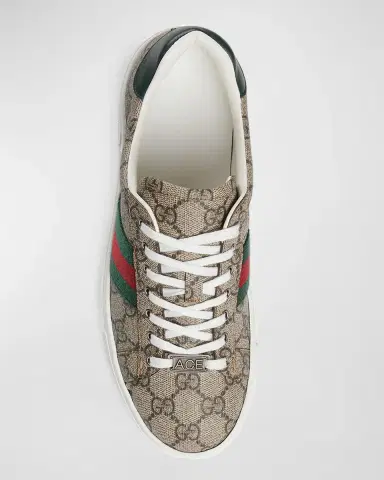 Gucci Ace Monogram Canvas Low-Top Sneakers | Thumbnail 4