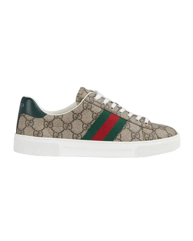 Ace Monogram Canvas Low-Top Sneakers