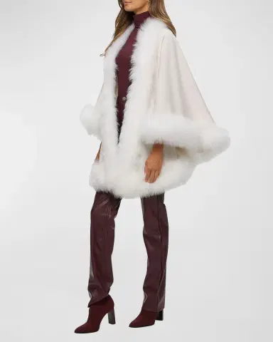 Gorski Cashmere Capelet with Lamb Shearling Trim | Thumbnail 5 Gorski Cashmere Capelet with Lamb Shearling Trim | Thumbnail 5