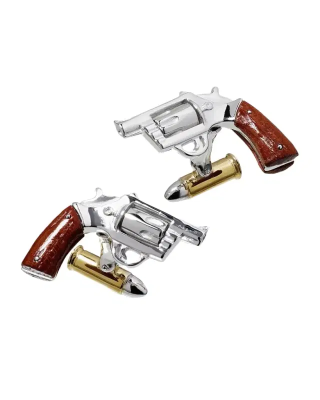 Men 's Gun and Bullet Cufflinks