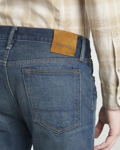 Tom Ford Men's Selvedge Denim Slim-Leg Jeans | Thumbnail 5