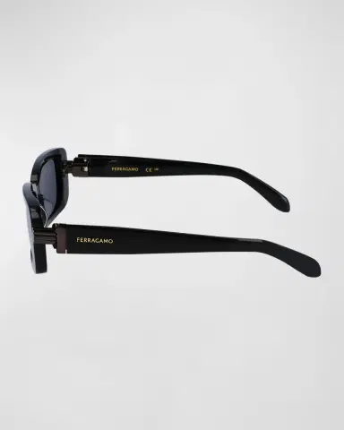 Ferragamo Gancini Evolution Acetate & Metal Rectangle Sunglasses | Thumbnail 4 Ferragamo Gancini Evolution Acetate & Metal Rectangle Sunglasses | Thumbnail 4