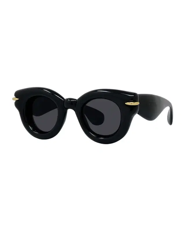 Loewe Men 's Inflated Pantos Acetate-Nylon Round Sunglasses
